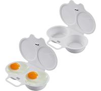 Microwave Egg Poacher, 2 Cavity Nonstick Poached Egg Maker With Lid Double Cups Egg Boiler for Home Breakfast Kitchen Gadget (2PCS)