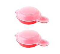 Microwave Egg Poacher 2Pcs, Microwave Egg Cooker PP Easy Fast Hamburg Omelet Maker Cooking Tool with Transparent Lid for Kitchen