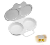 Microwave Egg Poacher, Easy Poached Egg Maker with 2 Cups, Reusable Bpa-Free Microwave Steamed Egg Custard Maker, Fast Egg Cooker Kitchen Gadgets for Breakfast, Dishwasher Safe