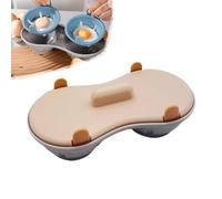 Microwave Egg Poacher Egg Cooker, 2 Cavity Silicone Draining Egg Boiler, Non-Stick Poached Egg Cups Kitchen Cooking Gadget