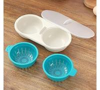 Microwave Egg Poacher, Non-Stick Coated Double Cup Egg Cooker & Steamer