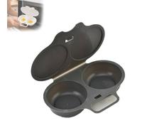 Microwave Egg Poacher With Lid &Handle,Dual Cavity Microwave Egg Poacher,Eggs Poachers Microwave,Quick Oil-No Cooking,No Oil Splash Proof Quick,Dishwasher Non Stick No Oils Rapid Poaching(Dark Gray-1)