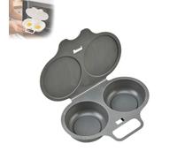 Microwave Egg Poacher With Lid&Handle,Dual Cavity Microwave Egg Poacher,Eggs Poachers Microwave,Quick Oil-No Cooking,No Oil Splash Proof Quick,Dishwasher Non Stick No Oils Rapid Poaching(Light Gray-1)
