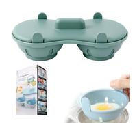 Microwave Egg Steamer, 2025 Upgraded Microwave Egg Cooker, Breakfast Double Row Egg Cooker, Microwave Egg Poacher 2 Eggs, Poached Egg Steamer, Kitchen Cooking Gadgets (Green)