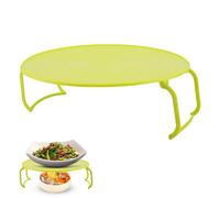 Microwave Folding Round Tray, Microwave Multi Purpose Tray Microwave Plate Stacker Steaming Tray Food Cover with Foldable Leg for Microwave Oven(Green)