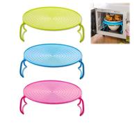 Microwave Folding Tray 2 in 1 Plate Dish Steaming Rack Microwave Plate Stacker for Heating Food for Bacon Frozen Snacks Cooking Supplies Dish Storage Shelf Foldable Baking Rack (3 PCS)
