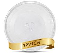 Microwave Glass Plates, 12'' Virtually Universal Replacement for Panasonic, Hotpoint, Magic Chef, LG, Kenmore, GE, Heating Food and Easy to Clean