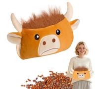 Microwave Hand Warmer, Highland Cow Plush Pillow, Hand Muff, Heating pad microwavable for Hands, Belly, Back, Multi-Use Comfort, Cozy Gift for Women and Girls- 7.9" x 12.2", 2.2 lbs