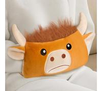 Microwave Hand Warmer, Highland Cow Plush Pillow with One-Piece Muff Design, Heating pad microwavable for Hands, Belly, Back, Multi-Use Comfort, Cozy Gift for Women and Girls- 7.9" x 12.2", 2.2 lbs