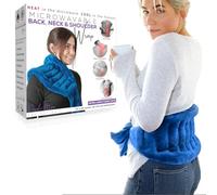 Microwave Heating Pad for Lower Back Pain Relief, Moist Heating Pad for Neck & Shoulders, Cramps, Microwavable Heating Pads 71" Ties, Heat Pack Warm Compress Heat Wrap, Flaxseed Rice Hot Bag (Blue)