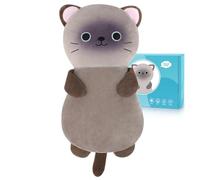 Microwave Heating Pad for Pain Relief Heated Pad for Cramps Period Back Siamese Cat Plush Heated Pad for Pain Relief Stuffed Cat Animal Plush for Woman Men Neck Shoulder, Lavender Scented