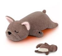 Microwave Heating Pad for Pain Relief, Weighted Dog Plush 2lb Microwave Heating Pad Plushie Weighted Plush Dog Heated Pads for Stress Relief, Hugging Pillow Cuddly Gift for Unisex(Grey french bulldog)