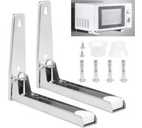 Microwave Holder Wall Stainless Steel Microwave Holder Wall Collapsible & Pull-Out Arms Microwave Wall Holder Maximum Load Capacity 45KG/99.2lb, Extendable to 40cm/15.7inch