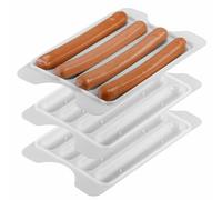 Microwave Hot Dog Tray - Microwavable Sausage Cooking Rack, Plastic Hotdog Steamer for Quick & Even Heating 3Pcs