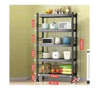 Microwave Kitchen Rack 4-5 Tier Rolling Cart Space-Saving Coffee Station with Shelves Utility Storage nizer for Home and Kitchen Modern Design