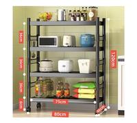 Microwave Kitchen Shelf Cart 4-5 Tier Rolling Coffee Station Space-Saving Storage nizer with Shelves Kitchen Utility Rack for Home & Dining
