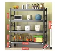 Microwave Kitchen Shelf Cart 4-5 Tier Rolling Coffee Station Space-Saving Storage nizer with Shelves Multi-Functional Utility for Home and Kitchen