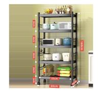 Microwave Kitchen Shelf Cart 4-5 Tier Rolling Coffee Station with Storage Racks Space-Saving nizer for Home & Office Modern Design for Easy Access