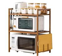 Microwave Kitchen with Spice Rack Dish Drying Tray Hooks & Storage Shelf - Space-Saving Microwave Stand for Efficient Kitchen Management