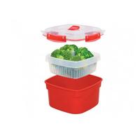 Microwave Lunch Box Rice/Soup/Vegie Steamer Container Hot Food Bowl Klip-It