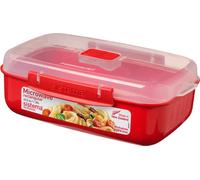 Microwave Lunch Box Rice/Soup/Vegie Steamer Container Hot Food Bowl Klip-It
