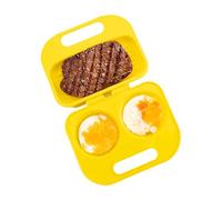 Microwave Omelet Maker - Non Stick 2 Cavity Egg Poacher Mold, Silicone Quick Cooking, Easy Breakfast Tool, Compact Lightweight Design | Ideal For Preparing Eggs Omelets Scrambled Steamed Fried Meals