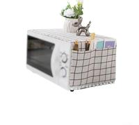 Microwave Oven Dust Cover with Side Pockets Protective Polyester Cotton Cover for Kitchen Appliance Water-Resistant 30x90cm(white)