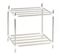 Microwave Oven Shelf, 2 Tier Metal Kitchen Counter Shelves Heavy Duty Stainless Steel Wire Storage Shelving Metal Standing Kitchen Storage Organizer Shelf