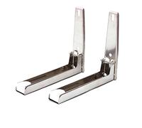 KATSU Tools Microwave Oven Stand Stainless Steel Wall Mounting Adjustable Foldable Folding Shelf Brackets with Screws for Home Kitchen Accessories, Max Load 35kg, Silver 507251