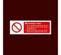 Microwave Oven Sticker/Self Adhesive Sign - Raw, Cooked, Preparation, Fish, Food, Wash Hands (FP70)