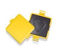 Microwave Panini Maker Silicone Metal Grill Tray Heart Pattern Cooking Breakfast Applicable Scene Kitchen (Yellow)