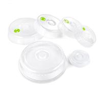 Microwave Plate Cover Set, 6 Sizes, Clear with Steam Vents, Dishwasher Safe Food Splatter Guards, Mixed Sizes for Large & Small Food Plates Bowls