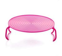 Microwave Plate Rack with Foldable Handles for Stacker, Plastic Microwave Tray for Multi layer Heating and Food Storage, Grill and Steam Rack (B)