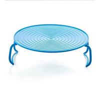 Microwave Plate Stacker, Microwave Folding Tray, Plastic Round Steaming Rack, Table Mat Lid Plate Cover Baking, Support Kitchen Cook Organiser-Blue