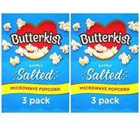 Microwave Popcorn Butterkist 2 Boxes Salted Variety 3 x 60g Bags in Each Box Instant Party Night In Cinema Food Salty