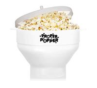 Microwave Popcorn Mold, Silicone Popcorn Mold, BPA Free Collapsible Bowl Dishwasher Safe (White)