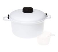 Microwave Pressure Cooker - Large Compact Rice Vegetable Easy Cook Micro Kitchen Master with Measuring Cup, Spatula and Recipe Book - Healthy and Fast
