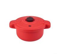 Microwave Pressure Pot W/Steamer Function For Fast Meal Preparation, Rice Steamer Red Cookware For Rice/Vegetables/Pasta Cooking In Small Kitchens
