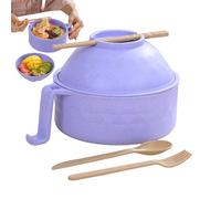 Microwave Ramen Bowl | Multifunctional Microwave Ramen Bowl Set with Fork Spoon Chopsticks | Portable Ramen Noodle Bowls with Strainer Handle for Cooking | Tableware Mixing Bowls for Home Kitchen