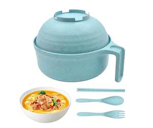 Microwave ramen bowl, portable pasta bowls with chopsticks, spoon, dishwasher-safe, microwave, noodles, instant cooking, for room in