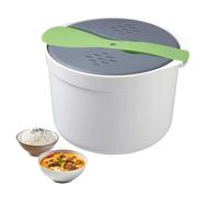 Microwave Rice Cooker 2L BPA Free Plastic Food Grade Microwave Cookware Non Stick Cooker Includes Rice Scoop Lid Strainer And Steaming Pot For Rice Pasta Practical Kitchen Utensils (Green)