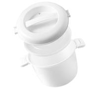 Microwave Rice Cooker Bowl, White PP Lunch Box | Even Steaming and Heating, Thick Plastic Construction, Portable Design for Office Workers, Teachers, Dormitories and Small