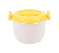 Microwave Rice Cooker Easy to Clean Microwave Rice Cooker with Lid, Suitable for Both Pasta, Vegetable Soup, And Storage(Yellow-S)