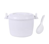 Microwave Rice Cooker Household Microwave Oven Rice Cooker Vessel Heating, Portable High Temperature Lunch Box Steamer Container(White S)