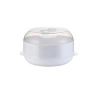 Microwave Rice Cooker Microwave Oven Special Steamer Steamed Dumpling Rice Container Cooking Kitchen(White-Single layer)