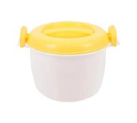 Microwave Rice Cooker Microwave Rice Cooker Vegetable Container Insulated Lunch Box Steamer Heating Bowl with Lid Cookware(Yellow-L)