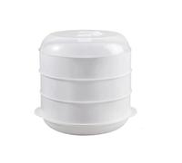 Microwave Rice Cooker Microwave Rice Cooker Vegetable Container Insulated Lunch Box Steamer Heating Bowl with Lid Cookware(Three Layers)