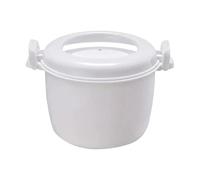 Microwave Rice Cooker Microwave Rice Cooker Vegetable Container Insulated Lunch Box Steamer Heating Bowl with Lid Cookware(White-L)