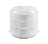 Microwave Rice Cooker Microwave Rice Cooker Vegetable Container Insulated Lunch Box Steamer Heating Bowl with Lid Cookware(Small Third Layer)