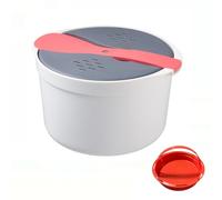 Microwave Rice Cooker Steamer & Pasta Cooker with Strainer, Non-Stick, Dishwasher Safe, 2 Liter, for Grain, Pasta, Vegetables Home Office Use(Orange)